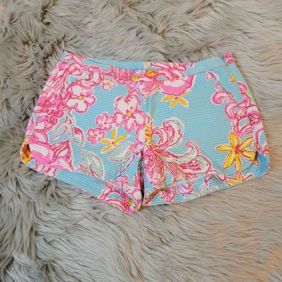 Lilly Pulitzer Pants - Lilly Pulitzer Bright Floral Cotton Shorts Size 4